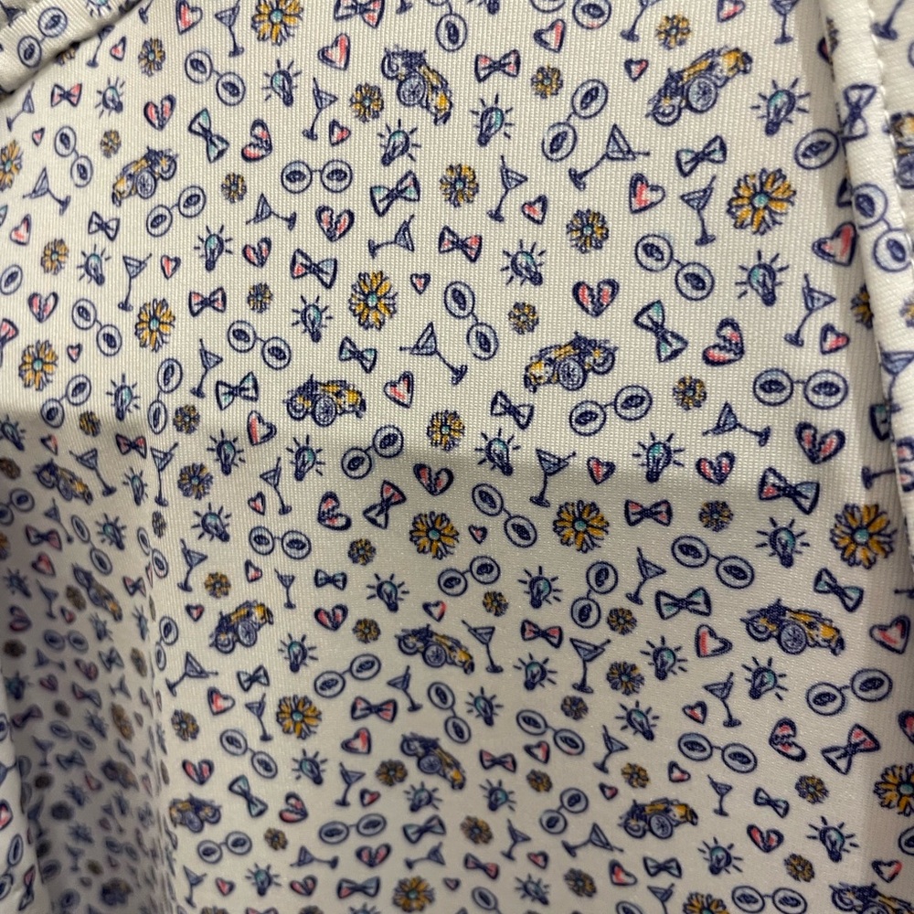 Peter Millar Men’s XL Drink White and Blue Pattern Polo Shirt like new - Picture 4 of 4